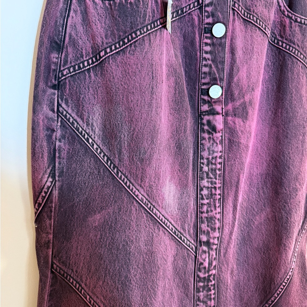 Purple Washed Denim Mermaid Skirt - Picture 2 of 4